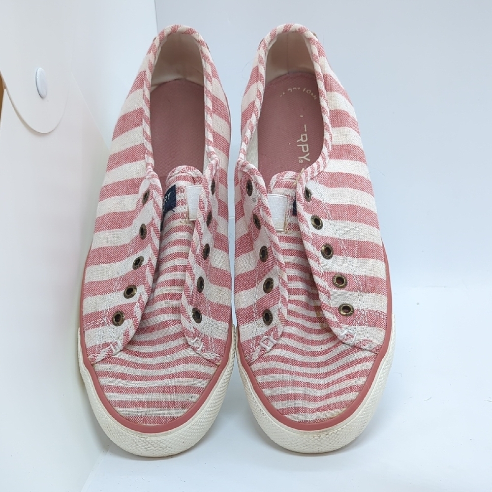 Sperry Red Striped Slip-On Sneakers